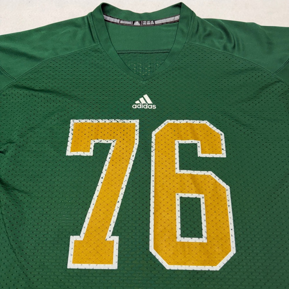 Adidas Notre Dame Fighting Irish Football Jersey Stanger 76 Y2K‎ Green Mens 2XL - Picture 2 of 12